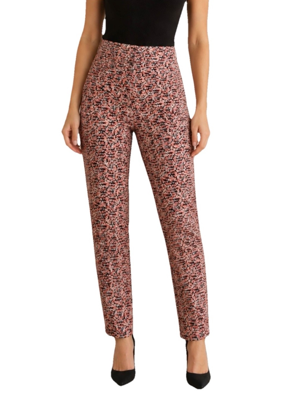 Rebecca Minkoff Floral Printed Slim Ankle Pants Pink Multi Color